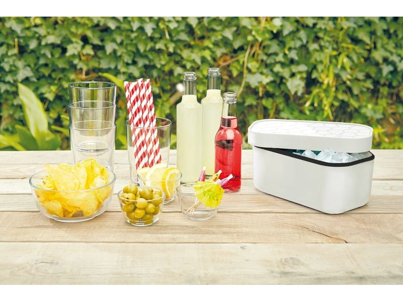 Lékué Eiswürfelbox Weiss Eiswürfelschale mit dem Eisbox zur Herstellung und Aufbewahrung von Eiswürfeln