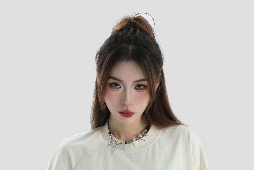 Banash - Oversized T-shirt met korte mouwen, ronde hals en vlinderprint