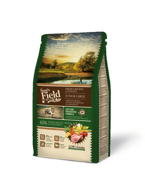 Sam's Field Junior Large Kip&Aardappel - Hondenvoer