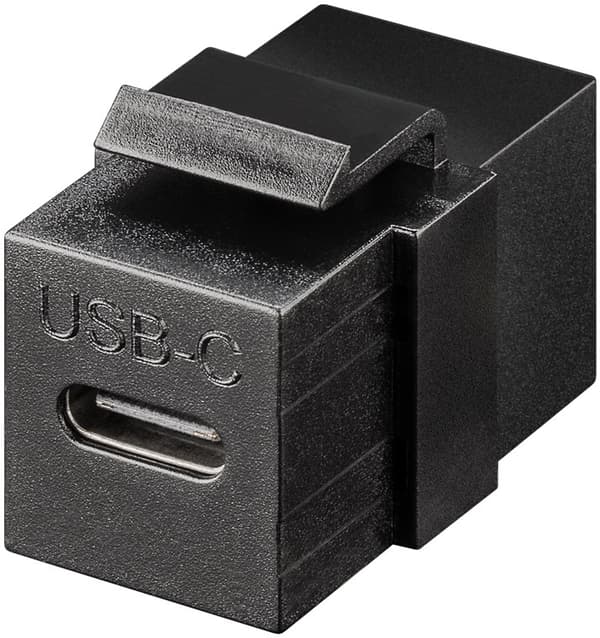 Goobay Keystone-modul USB-C™-kontakt, USB 3.2 Gen 2 (10 Gbit/s), svart USB-C™-kontakt > USB-C™-kontakt