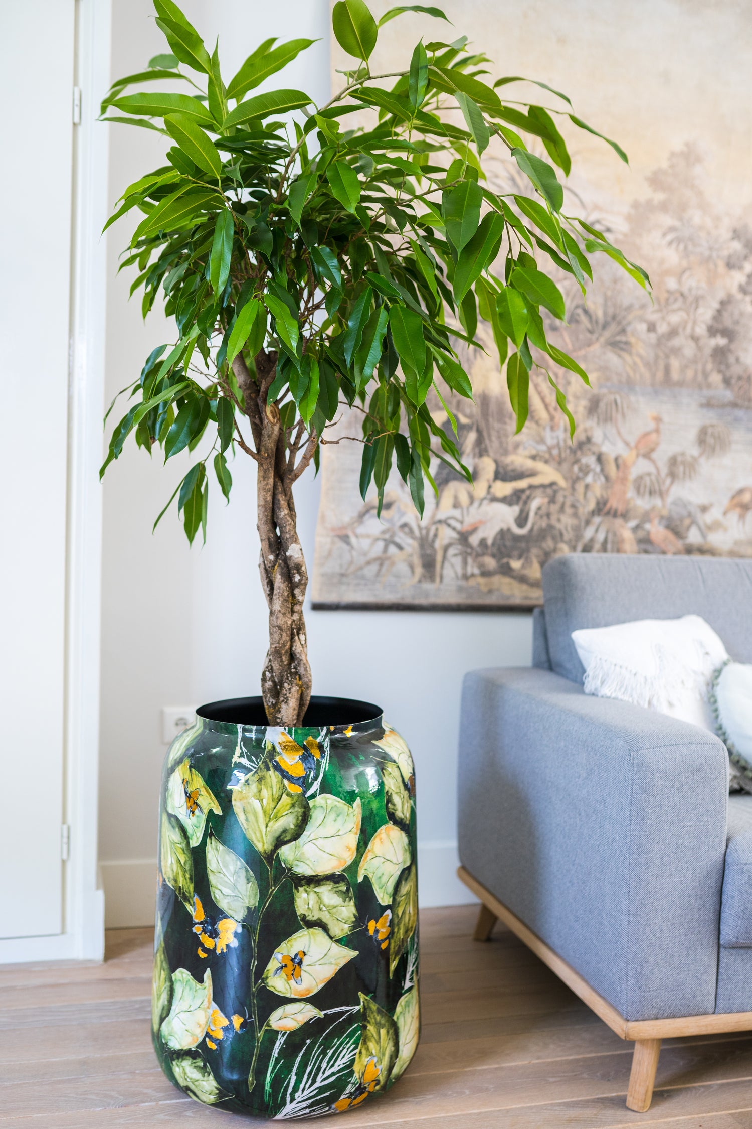 TS bloempot Bee groen D 30 H 42 cm