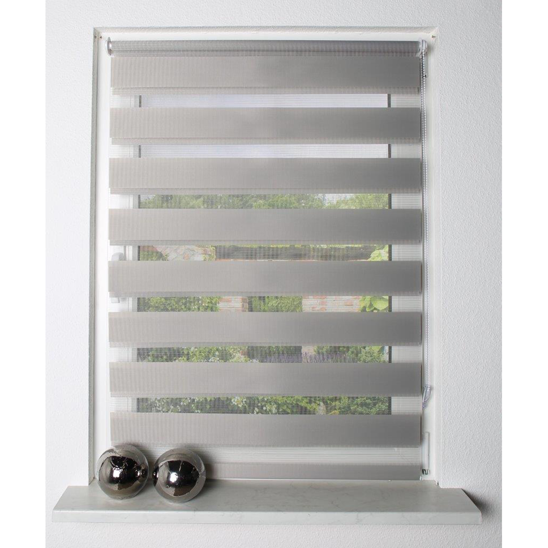 Kettenzugrollo ZEBRA - grau - 40x150 cm