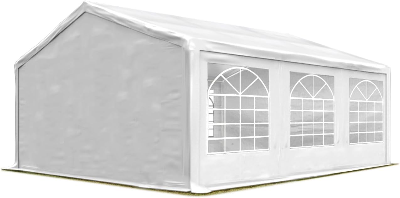 TOOLPORT Partyzelt 4x6 m Pavillon Starke PVC 600 N Plane wasserdicht und schneller Aufbau