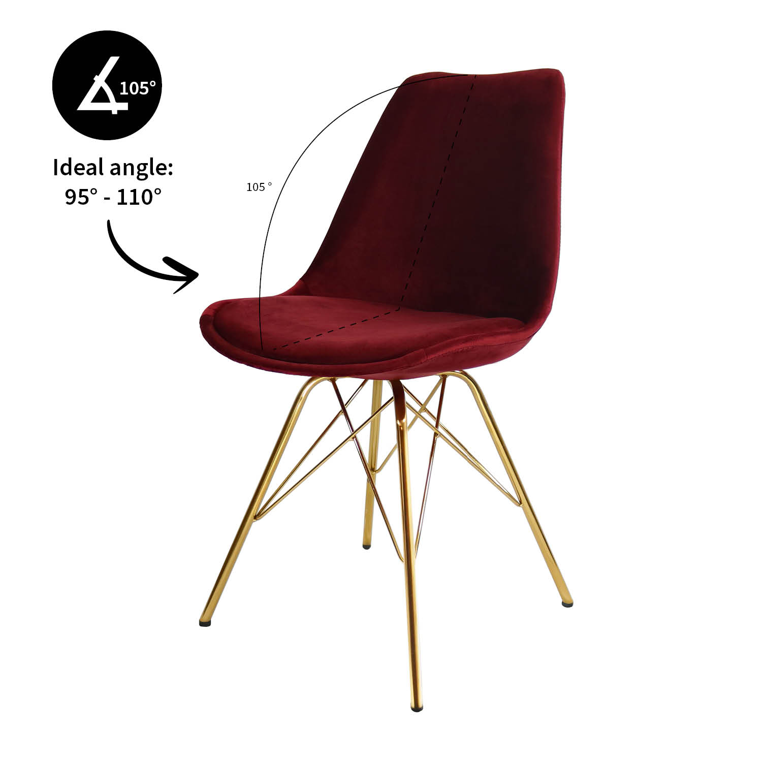 Kick kuipstoel - Velvet rood GL