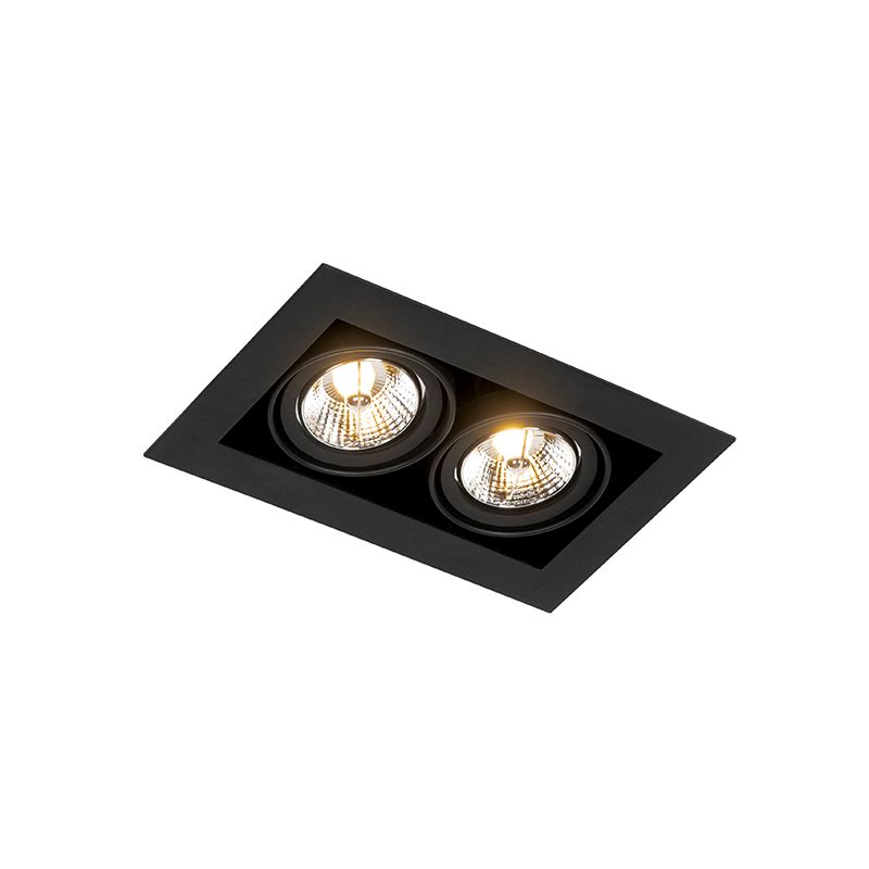 Set van 6 Moderne inbouwspot zwart 2-lichts verstelbaar - Oneon 70