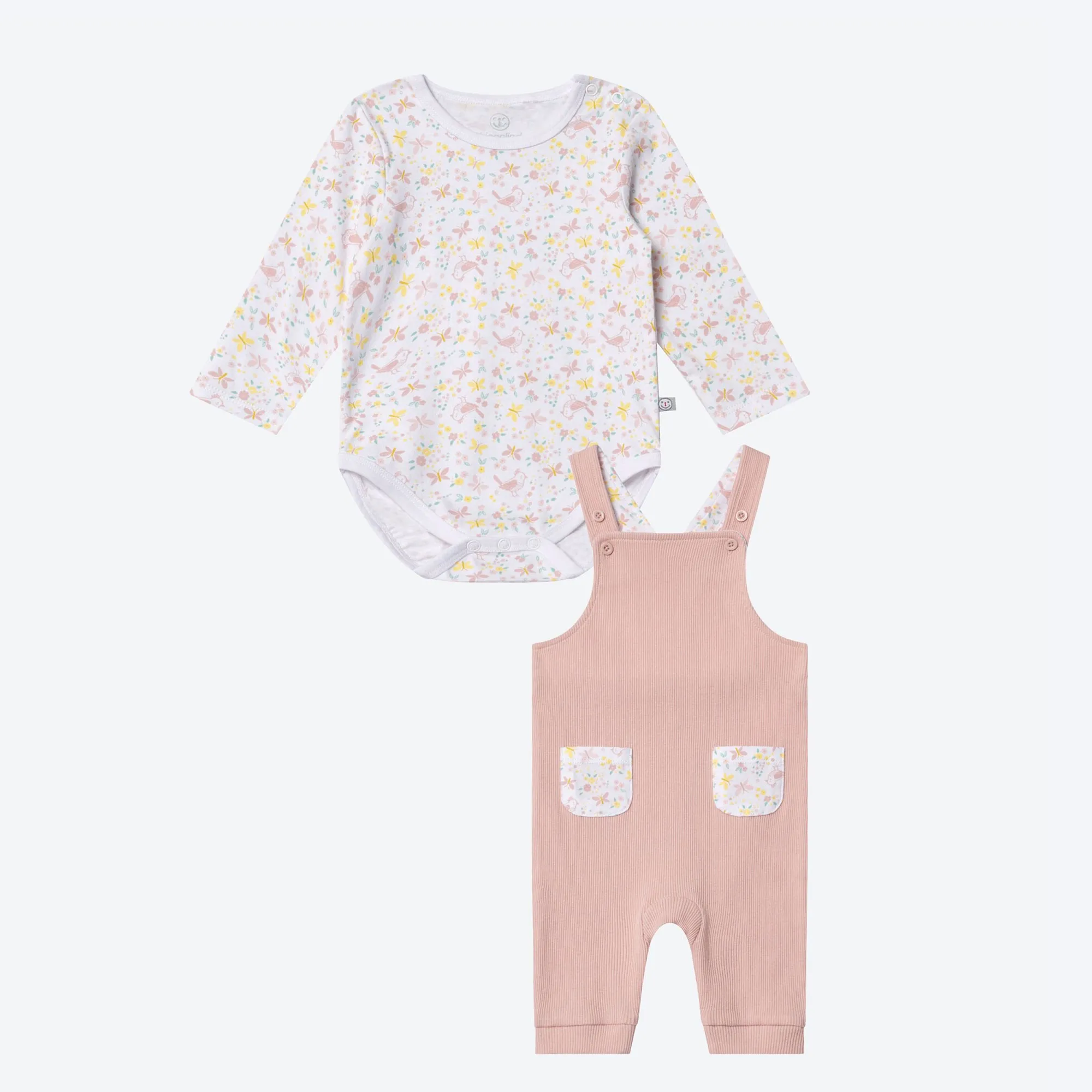 Baby-Mädchen-Set mit Frühlings-Muster, 2-teilig