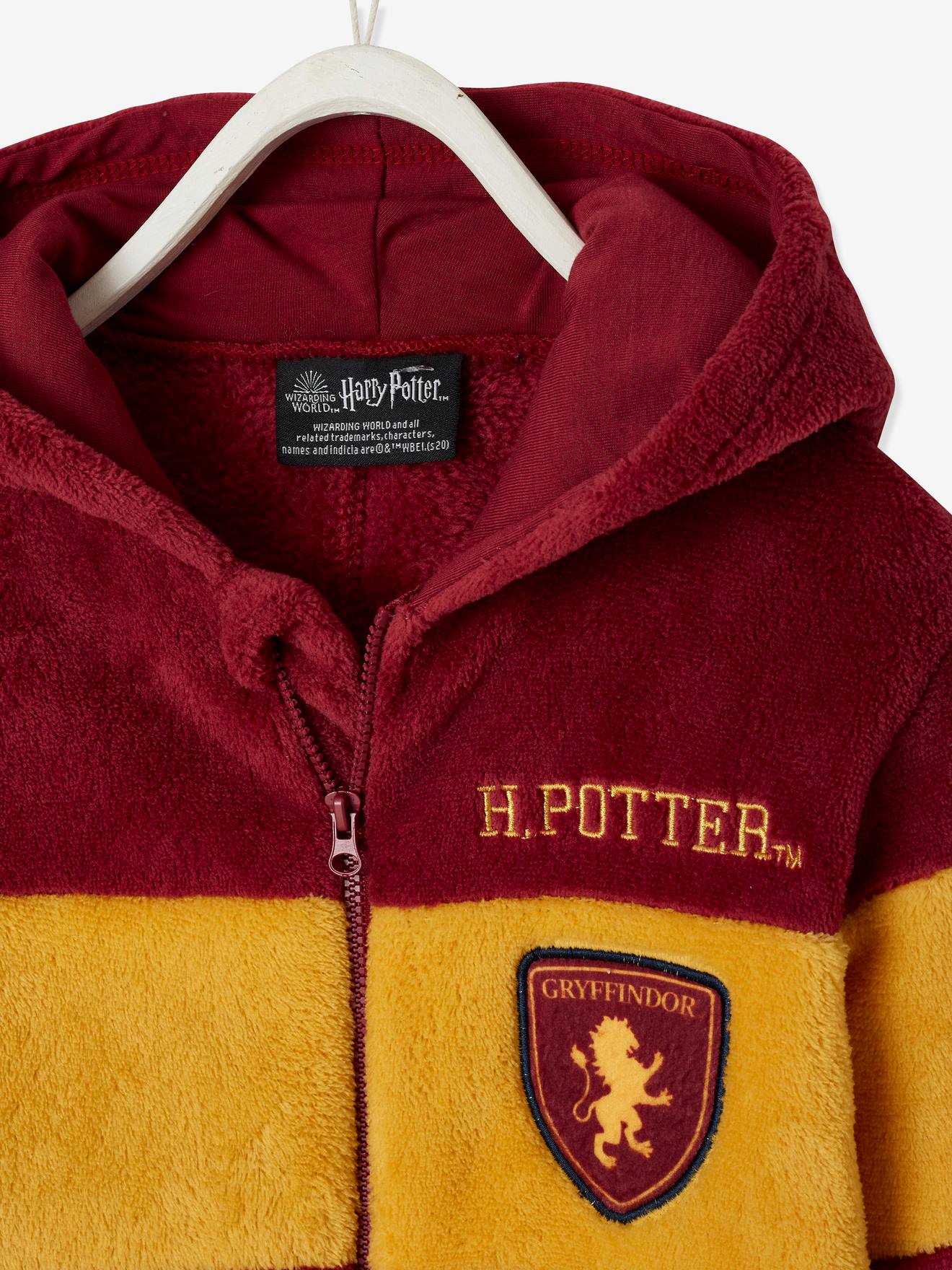 Macacão de lã Harry Potter para meninos, vermelho escuro liso com estampas.