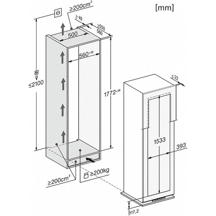 Miele Einbau-Weintemperierschrank KWT 6722 iS