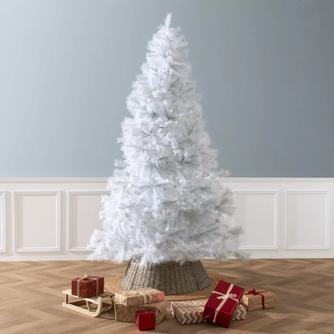 Sapin artificiel de Noël Oregon H245 cm Blanc Grisé