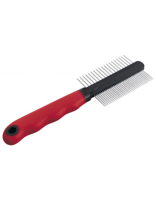 Ferplast Vachtkam Dubbel - Hondenvachtkam - 20.3x1.6x6.4 cm Rood Zwart