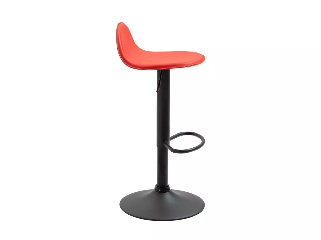 Lot de 2 Tabouret de bar - Similicuir & Métal - Rouge - Lana V2