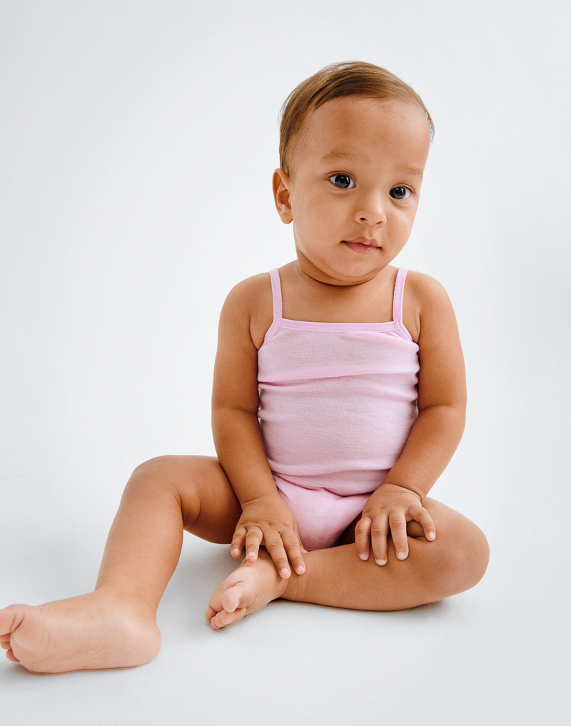 Romper met bandjes van merinowol/zijde voor baby's