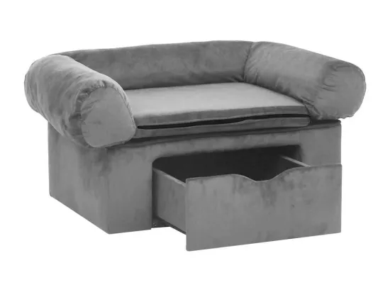 Canapé pour chien avec tiroir Gris 75x50x38 cm Peluche