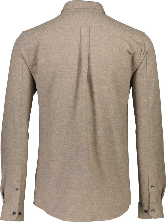 Lindbergh Brushed twill shirt L/S Mid brown