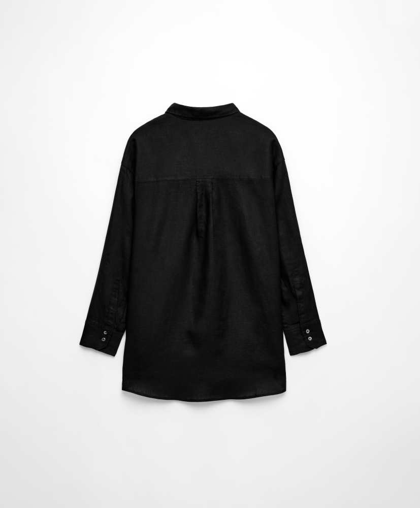 Camisa de manga comprida, 100% linho