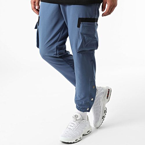 Ensemble Tee Shirt Pantalon Cargo F22-906T Noir Bleu