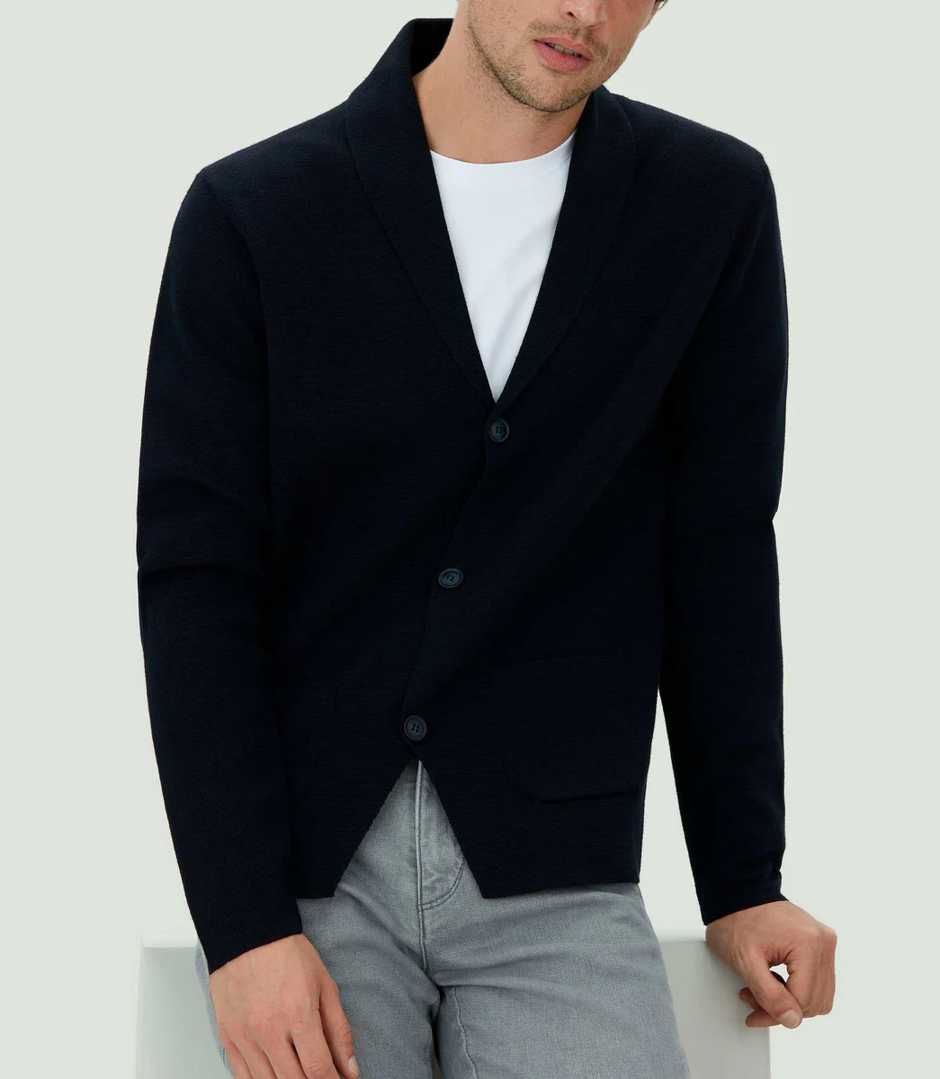 Veste en maille marine 