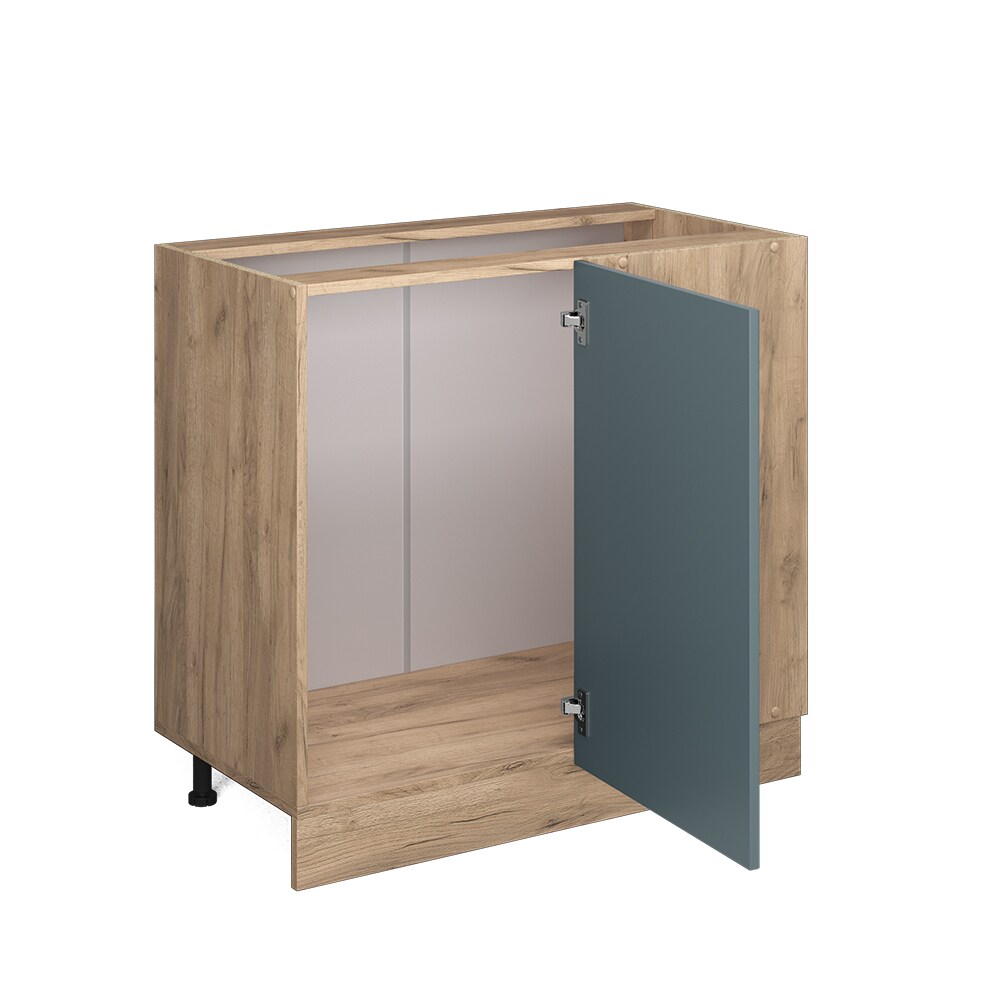 Vicco Eckunterschrank Küchenschrank R-Line Solid Eiche Blau Grau 86 cm modern