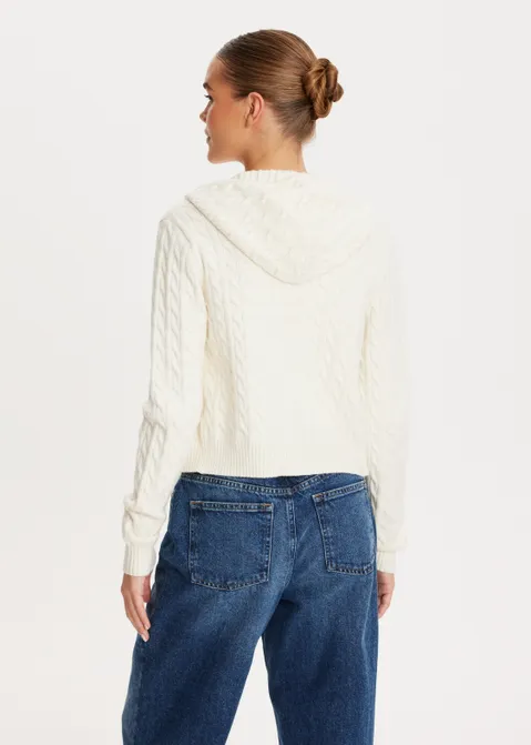 Kabelvest met rits off-white (WIT.O)