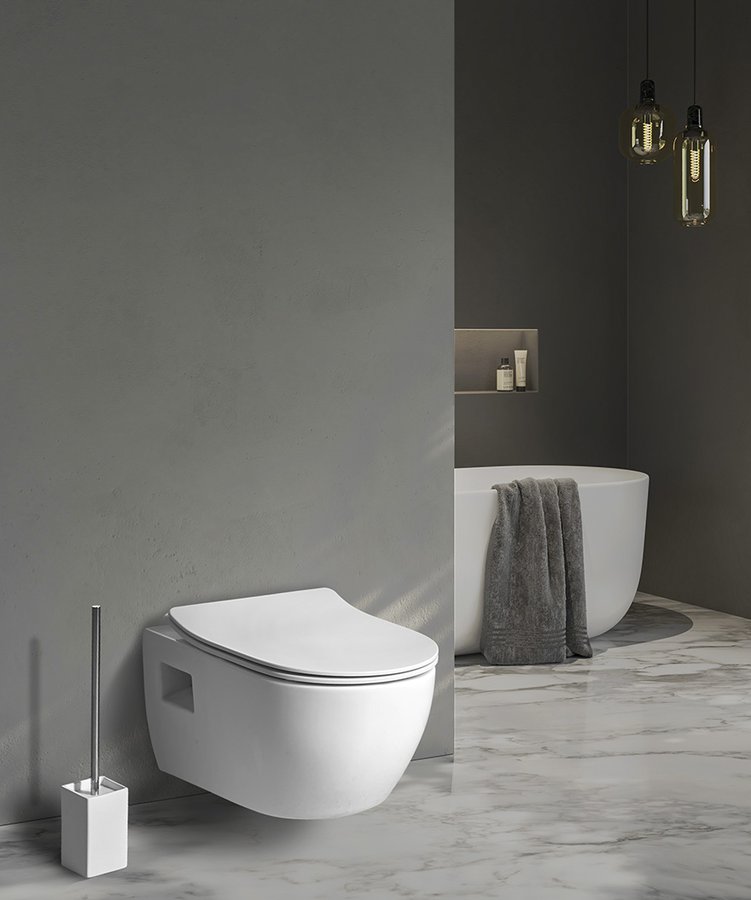 Bruckner Luna randloos hangend toilet met tornado flush wit glans