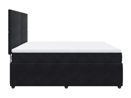 Sommier à lattes de lit avec matelas Noir 180x200 cm Velours