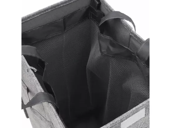 Panier à linge pliable Gris 26x34,5x59,5 Tissu en faux lin