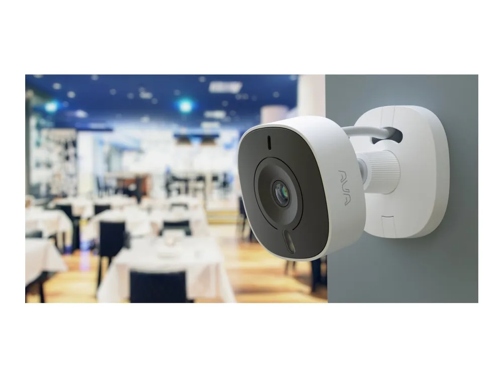 Avigilon Ava Flex - Netværksovervågningskamera - indendørs - farve (Dag/nat) - 2 MP - 1920 x 1080 - audio - trådløs - WiFi - LAN 10/100, Bluetooth 5.0 - H.264, MJPEG - PoE