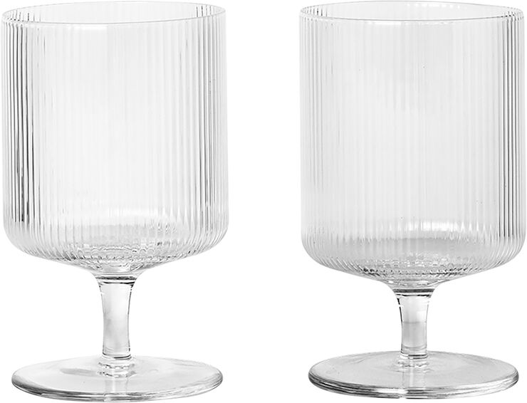ferm LIVING Ripple 2 skt. Wine Glasses Clear