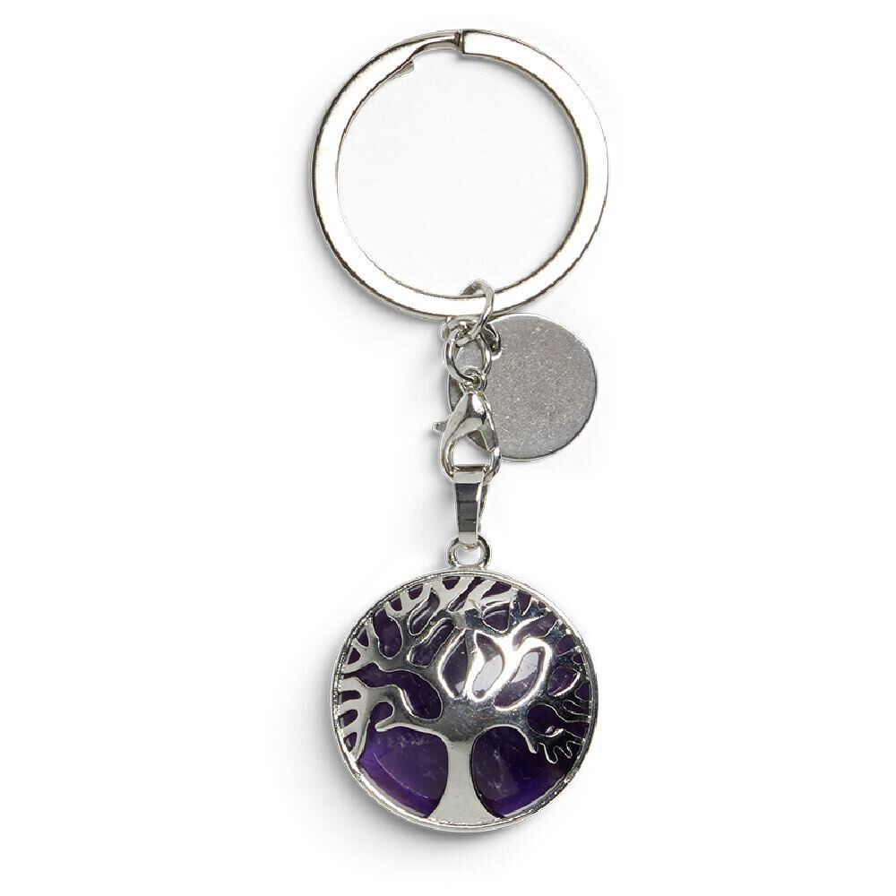 Porte clé avec médaillon arbre de vie - 3 coloris