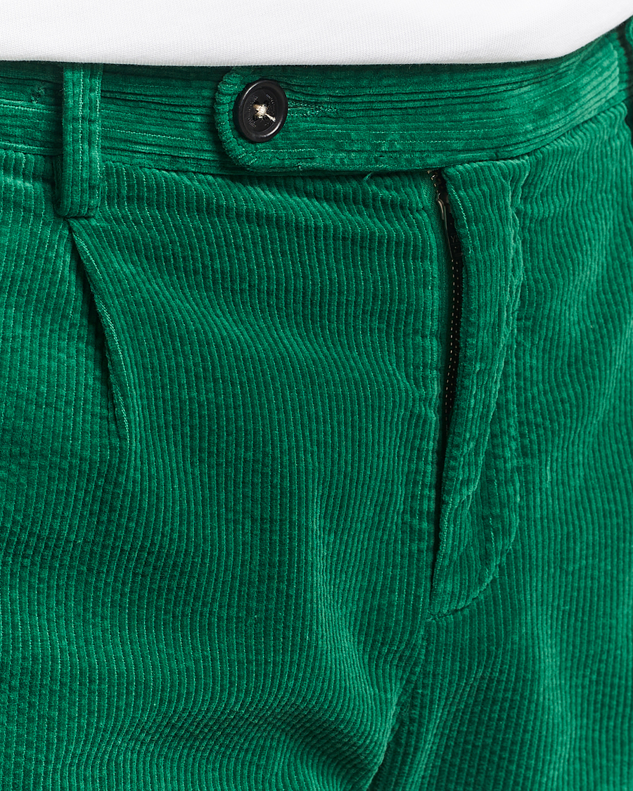 Massimo Alba Ionio Pleated Corduroy Pants Green
