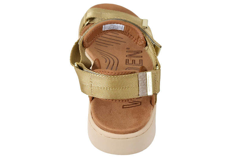 WODEN LINE KHAKI SANDAL I GRØNT TEKSTIL