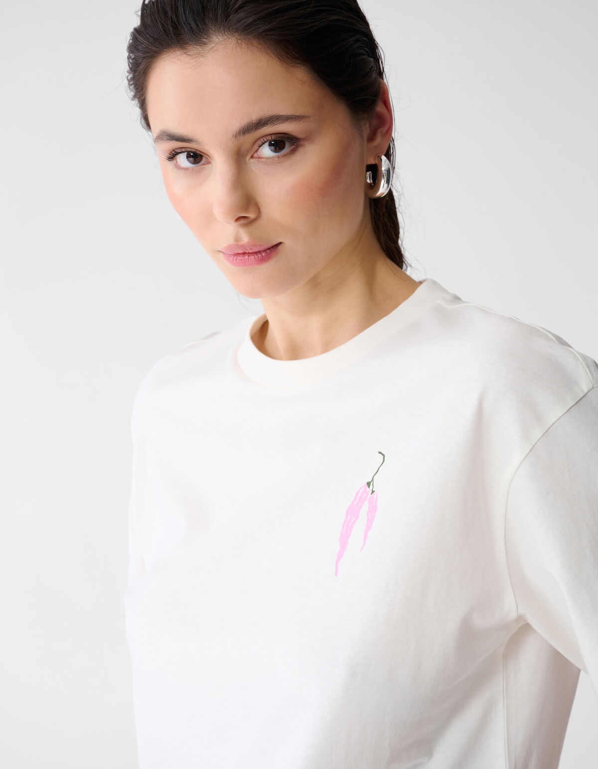 Pepper Artwork T-shirt Gebroken Wit