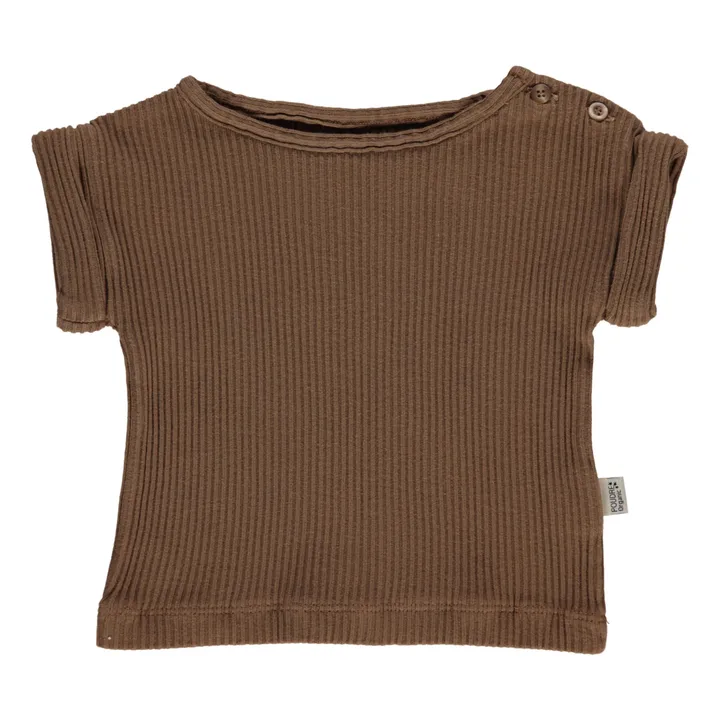 Poudre Organic T-Shirt Bourrache Côtelé | Marron