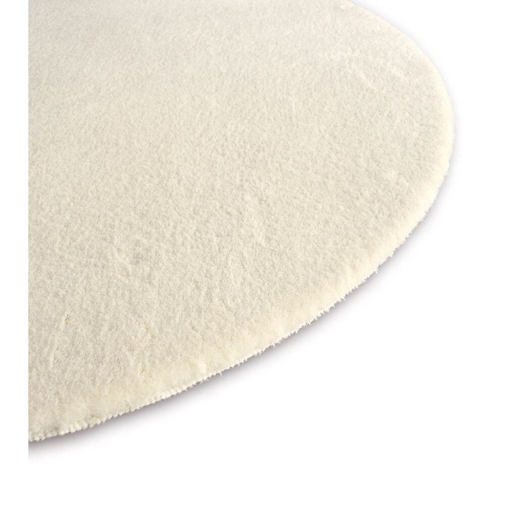 GULVTEPPE SOFT TOUCH Ø80CM NATURHVIT