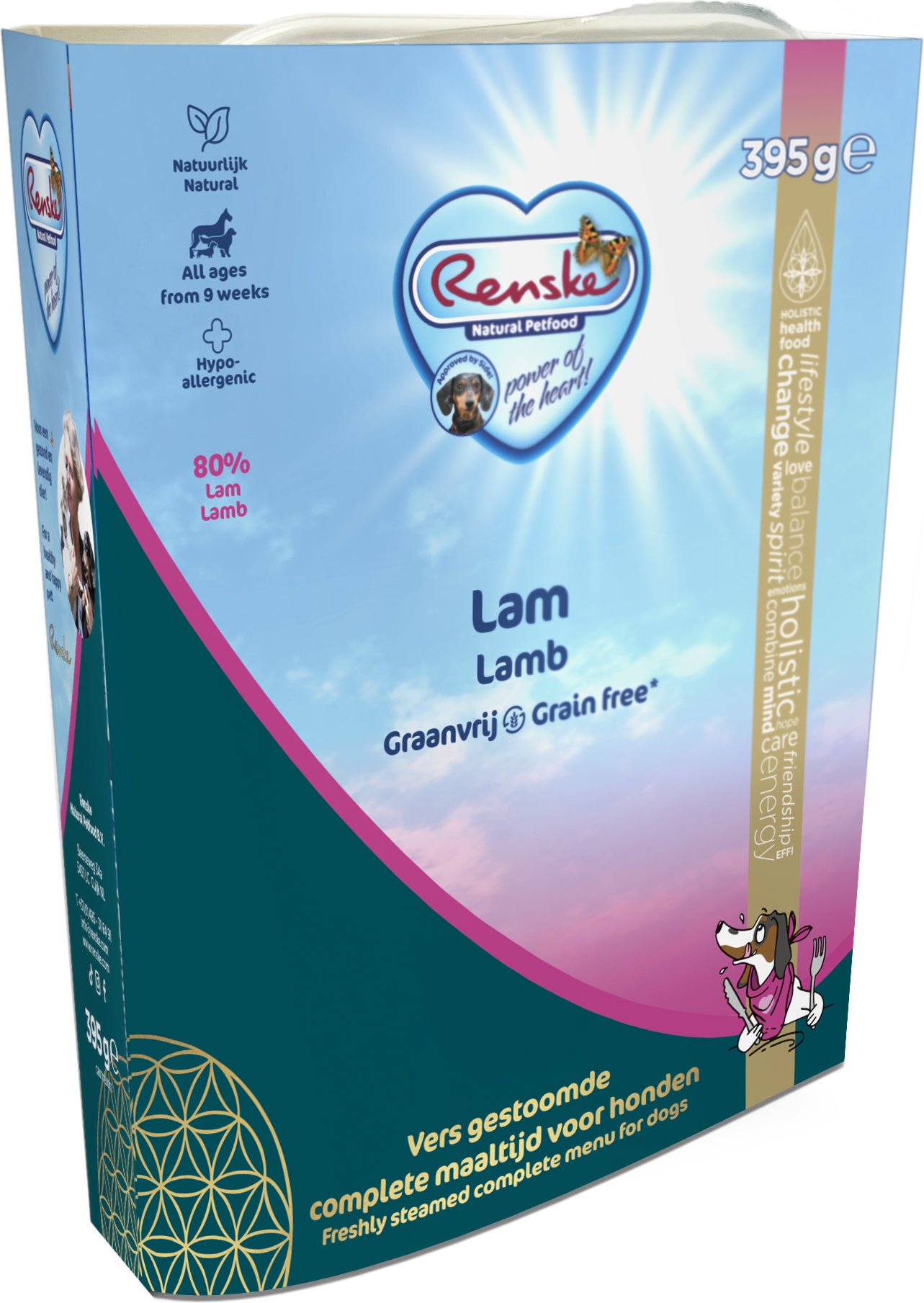 Renske hondenvoer vers lam adult 395 g
