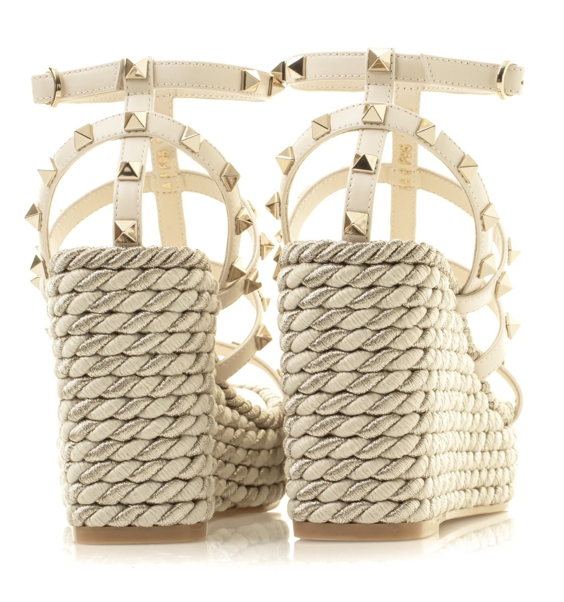Valentino Garavani Rockstud Calfskin Wedge Sandal