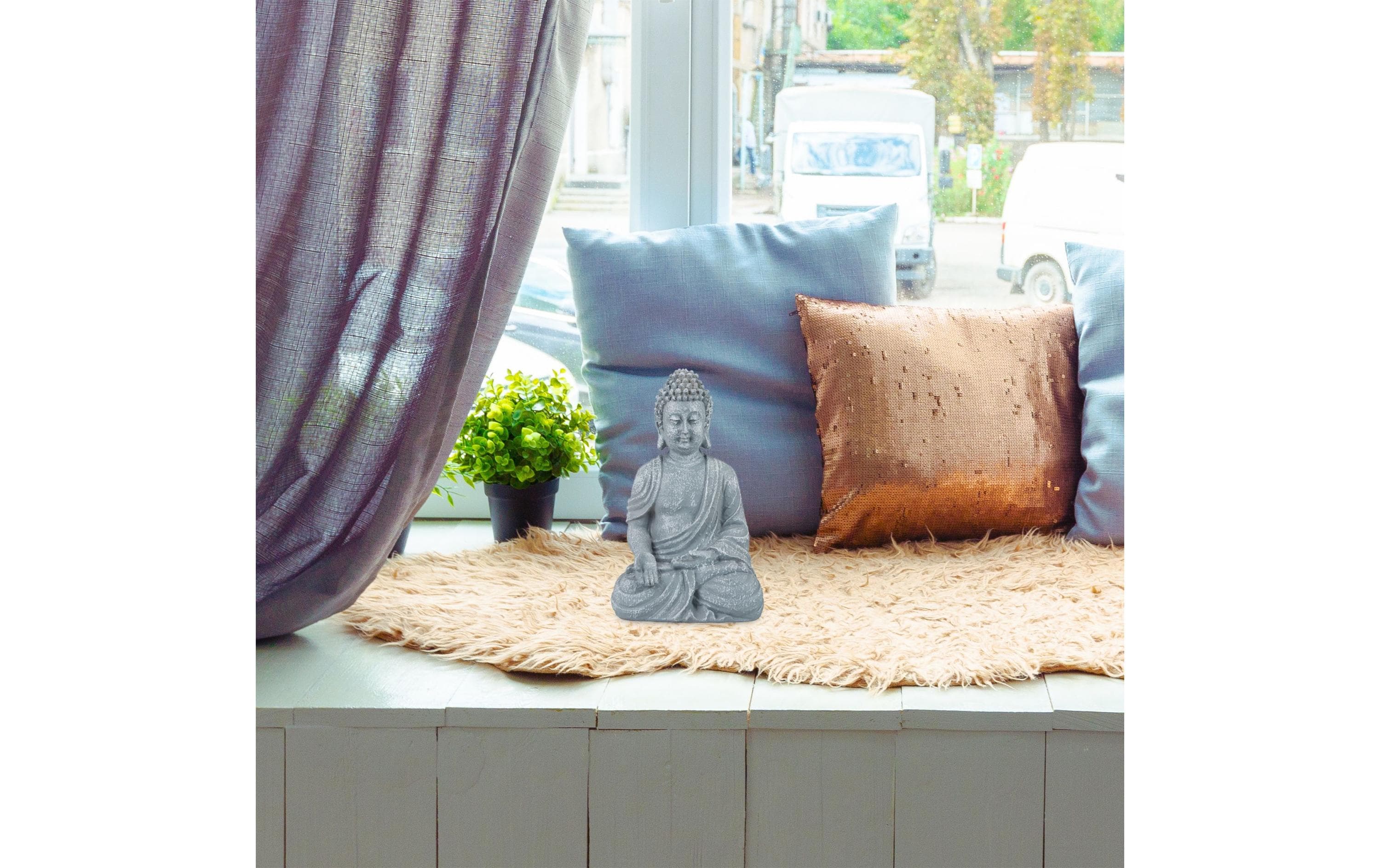 Dekofigur Buddha GrauBuddha-Skulptur