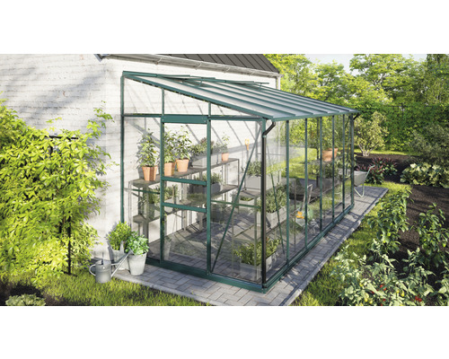 Kas Vitavia Ida 7800, enkelvoudig veiligheidsglas/meerwandige polycarbonaatpanelen, 386,5 x 201,4 cm, smaragdgroen