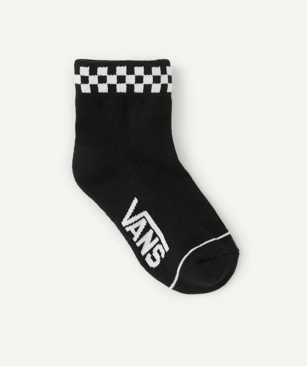 VANSLA PAIRE DE CHAUSSETTES PEEK-A-CHEEK NOIRE AVEC BORDURE DAMIER