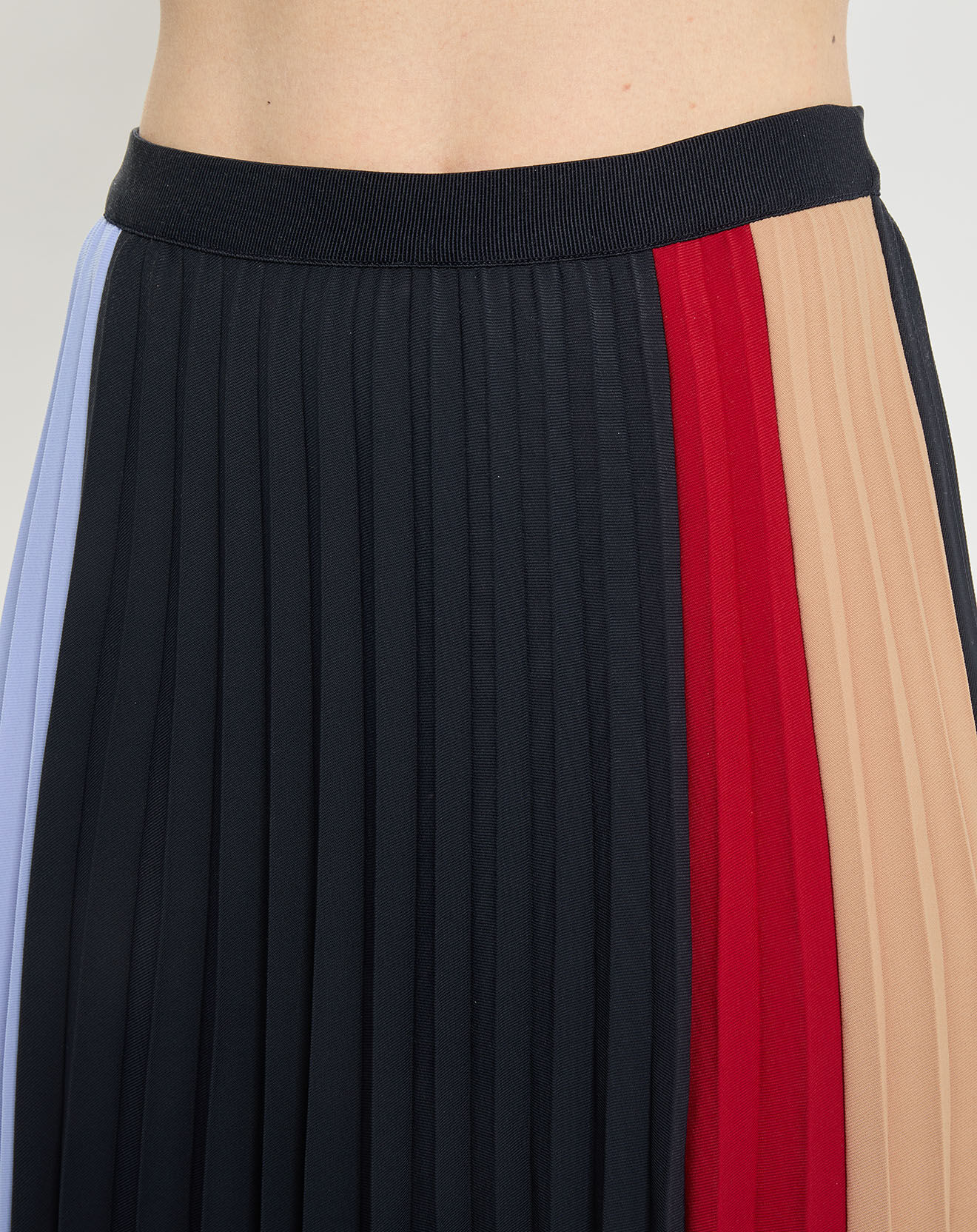 Tommy Hilfiger Jupe Midi Colorblock Pleated bleu/rouge