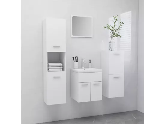 Ensemble de meubles de salle de bain Blanc Aggloméré