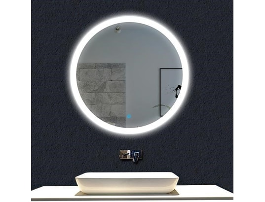 AICA SANITAIRE - Miroir rond aica miroir salle bain f60 cm - commutateur effl...