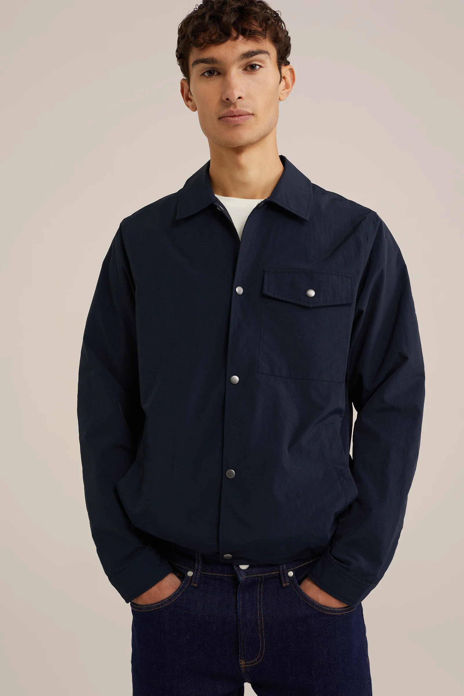 Waterafstotend overshirt WE Fashion Donkerblauw