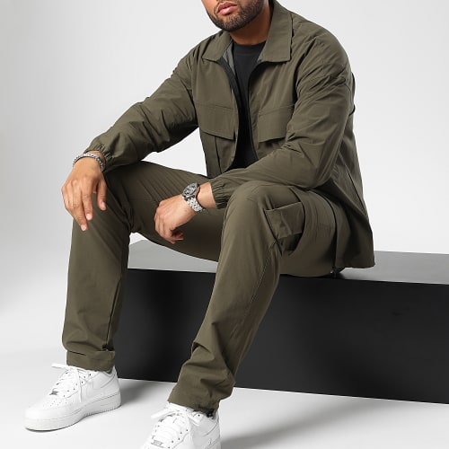Ensemble Veste Zippée Et Pantalon Cargo 10701336 Vert Kaki