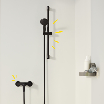 Grohe douchemengkraan Start mat zwart 15 cm