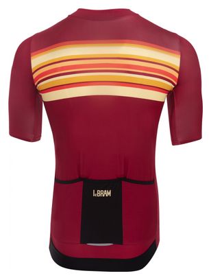 Maillot Manches Courtes LeBram Arpettaz Bordeaux Coupe Ajustée