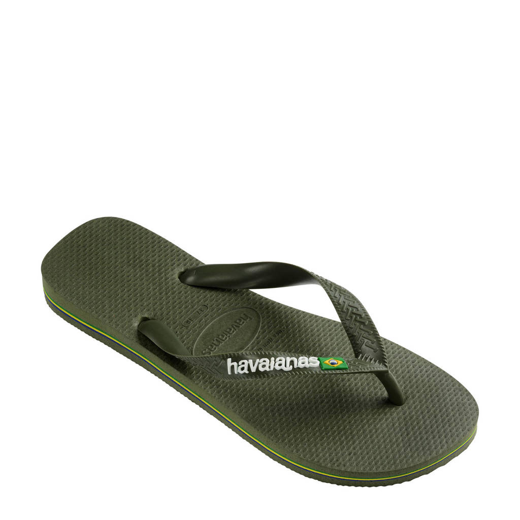 Havaianas Brasil Logoteenslippers groen