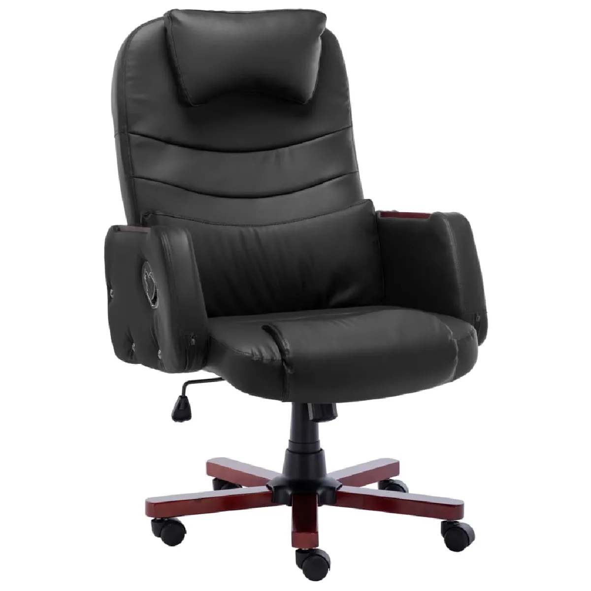 Chaise de Bureau vidaXL - Noir Similicuir