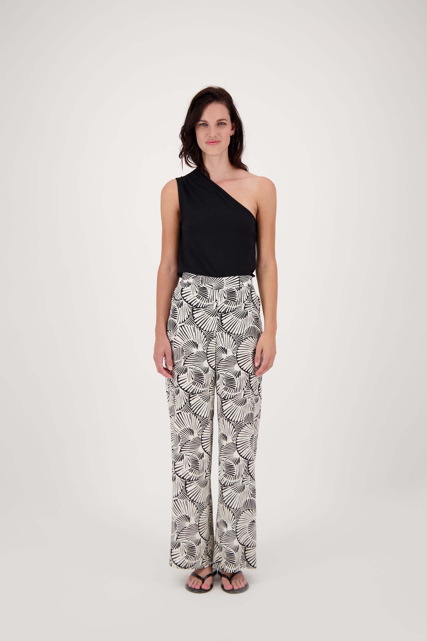 wijde broek met grafische print
