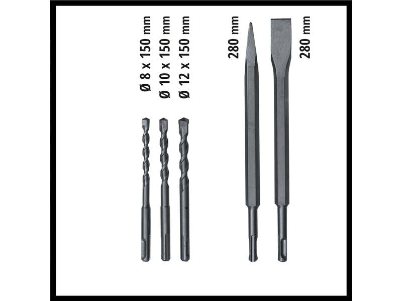 Einhell Bohrhammer TE-RH 32 4F Set Bohrhammer mit 4 Funktionen und pneumatischem Schlagwerk für guten Vortrieb